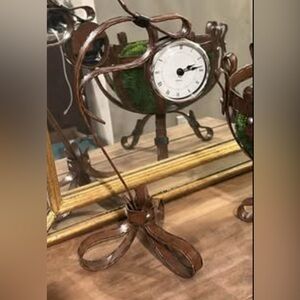 Equestrian Leather Desk Clock – Vintage Ralph Lauren Style Decor